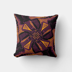 Bright universal square ornament. Lines, spots, do Throw Pillow