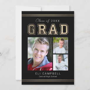 Bright Varsity Graduation Announcement Invitation