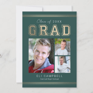 Bright Varsity Graduation Announcement Invitation