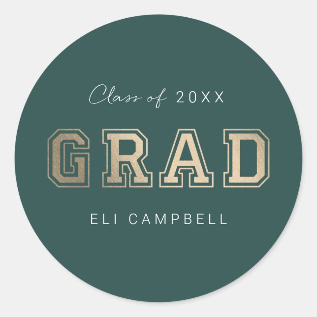 Bright Varsity Graduation Stickers Envelope Seals (Front)