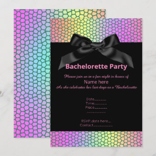Bright Vibrant BLACK BOW BACHELORETTE INVITE