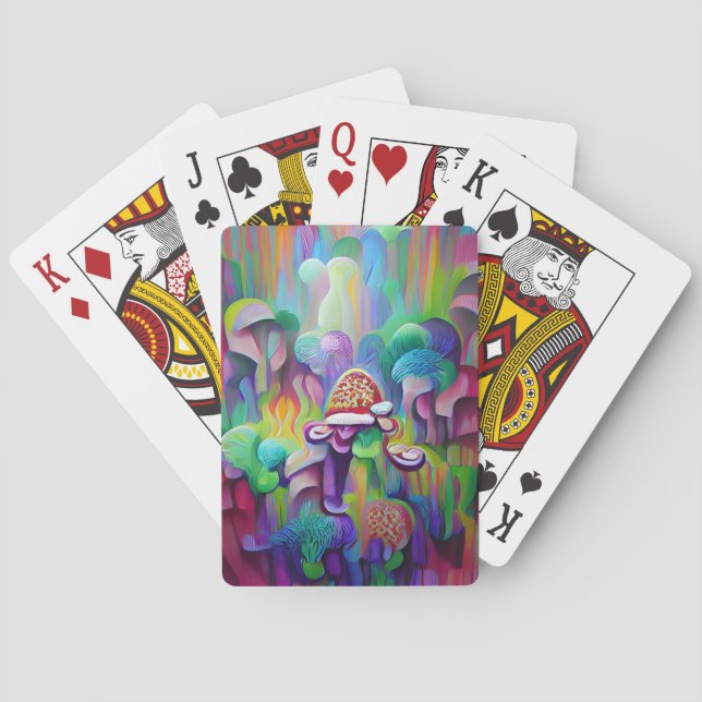 Bright Vibrant Colourful Psychedelic Pattern Playing Cards (Back)