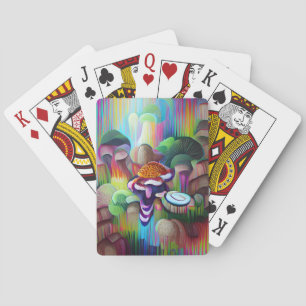 Bright Vibrant Colourful Psychedelic Pattern Playing Cards