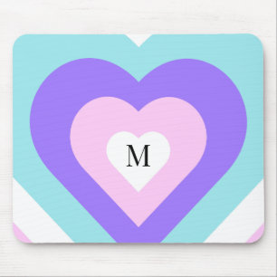 Bright Vibrant Y2k 2000s Multiple Hearts  Mouse Pad