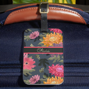 Bright Vintage Floral Luggage Tag