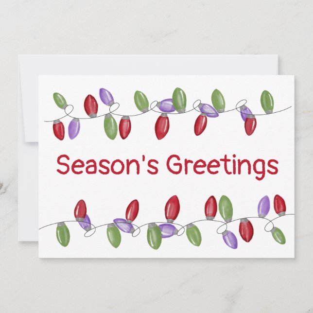 Bright Vintage Holiday Lights  Holiday Card (Front)