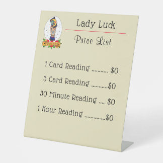 Bright Vintage Tarot Tattoo Pedestal Sign