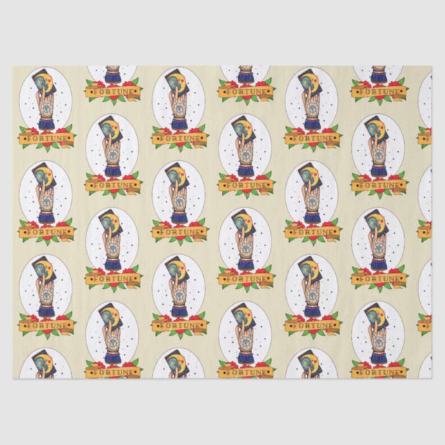 Bright Vintage Tarot Tattoo Tissue Paper (Front)