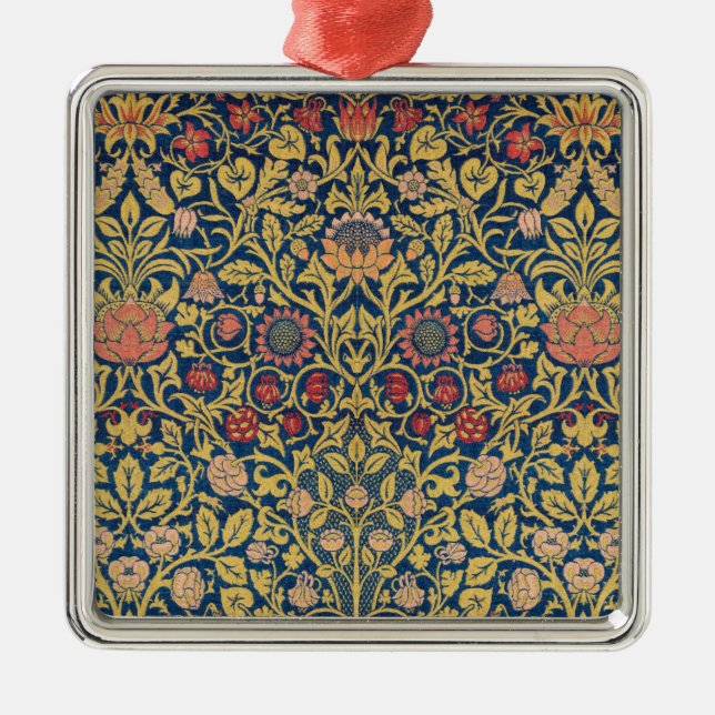 Bright Violet and Columbine (by William Morris) Ce Metal Ornament (Front)
