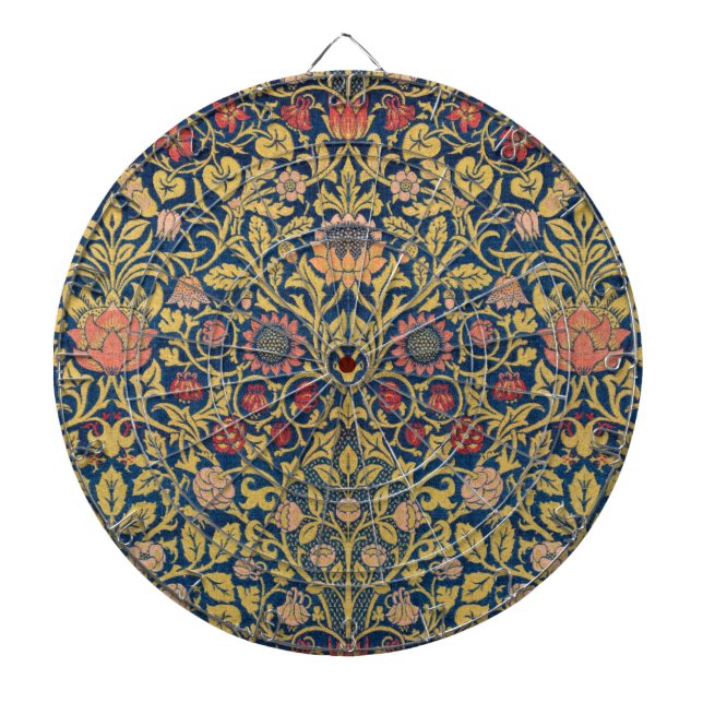 Bright Violet and Columbine (by William Morris) Dartboard (Front)
