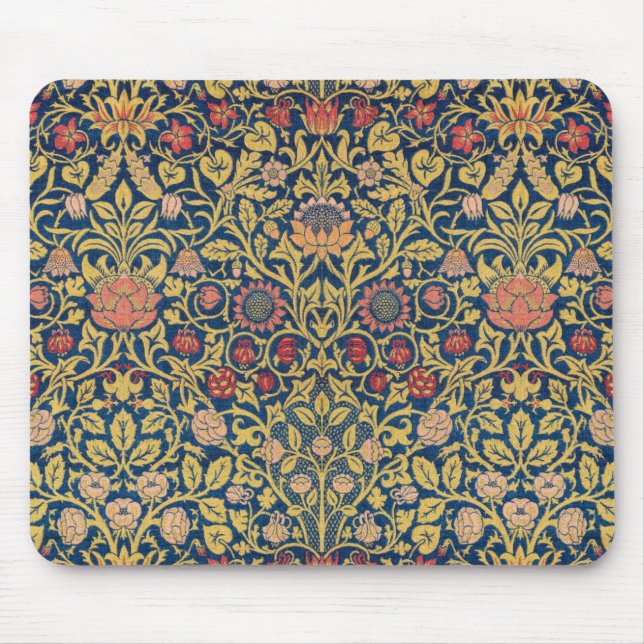 Bright Violet and Columbine (by William Morris) Mouse Pad (Front)