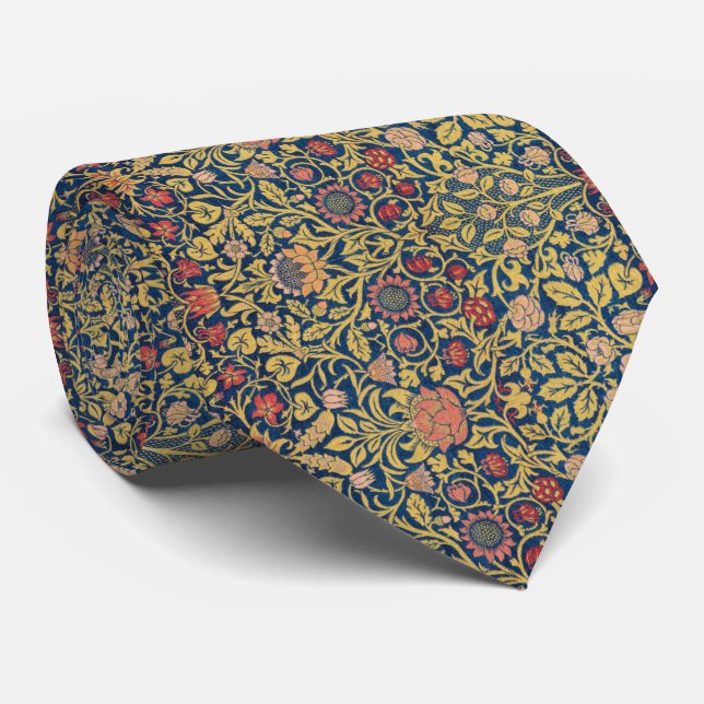 Bright Violet and Columbine (by William Morris) Tie (Rolled)