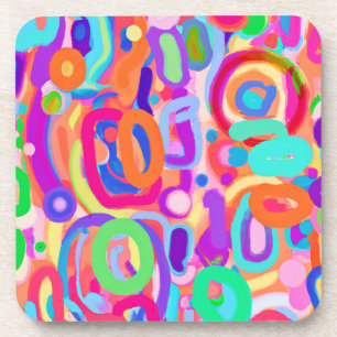 Bright Vivid Colours Pattern Coaster