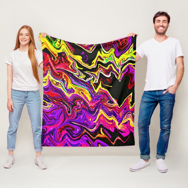 Bright Vivid Radiance Pattern Fleece Blanket (In Situ)