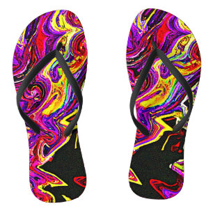 Bright Vivid Radiance Pattern Flip Flops
