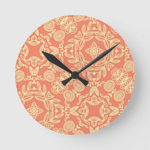 Bright warm background in vintage style. round clock