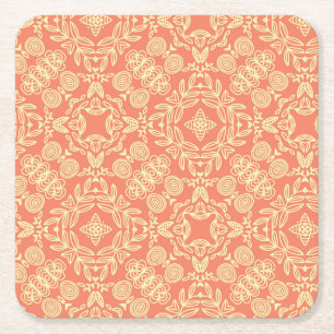 Bright warm background in vintage style. square paper coaster