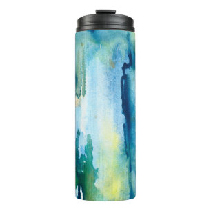 Bright watercolor abstract background. Watercolor  Thermal Tumbler