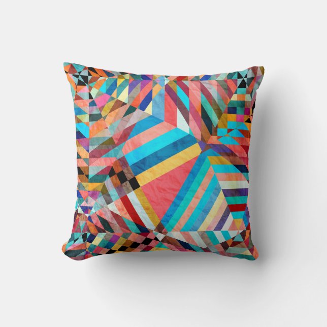 Bright Watercolor: Abstract Fantasy Background Throw Pillow (Front)