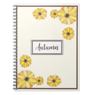 Bright Watercolor Autumn Floral Notebook