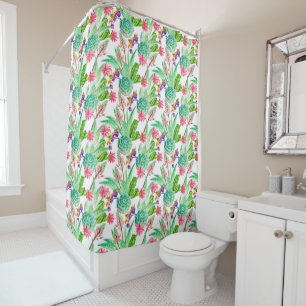 Bright Watercolor Cactus & Succulent Pattern