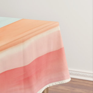 Bright Watercolor Colourful Stripe Pattern Tablecloth
