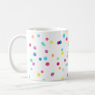 Bright Watercolor Dots: Seamless Pattern. Coffee Mug