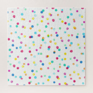 Bright Watercolor Dots: Seamless Pattern. Jigsaw Puzzle