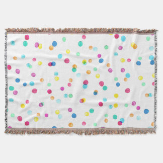 Bright Watercolor Dots: Seamless Pattern. Throw Blanket