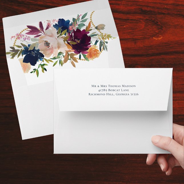 Bright Watercolor Floral Wedding Envelope (Creator Uploaded)