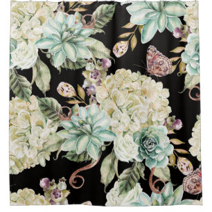 Bright Watercolor: Hydrangea Rose Pattern.