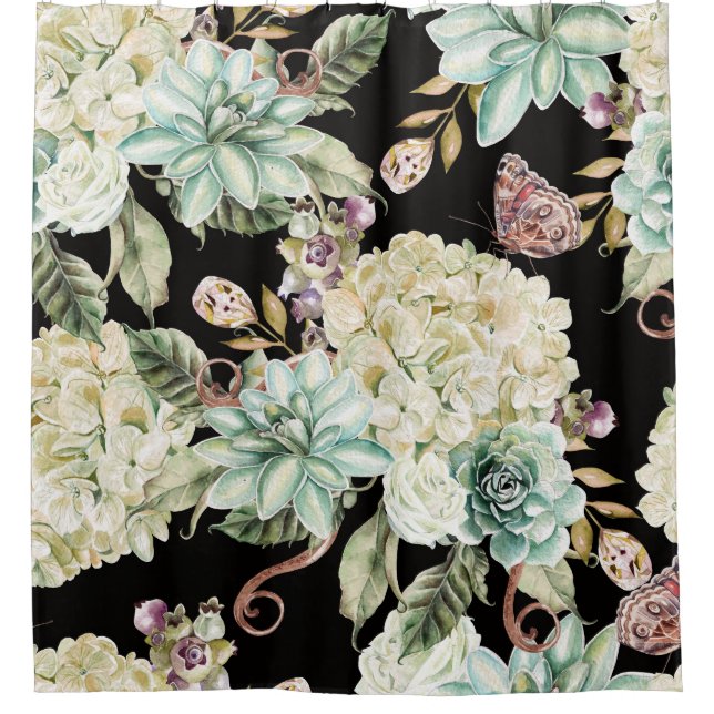 Bright Watercolor: Hydrangea Rose Pattern. (Front)