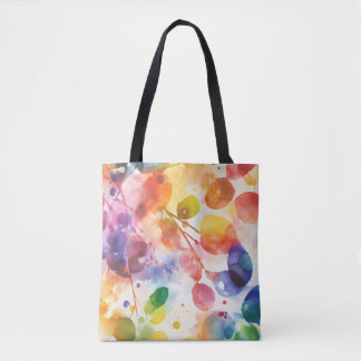 Bright Watercolor Leaves Tote Bag