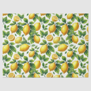 Bright Watercolor Lemons Decoupage  Tissue Paper