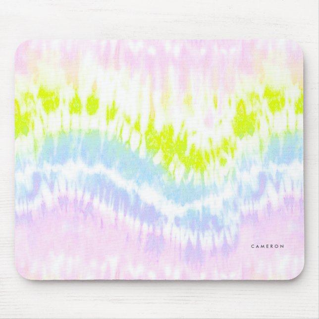 Bright Watercolor Pastel Tie Dye Pattern Mouse Pad (Front)