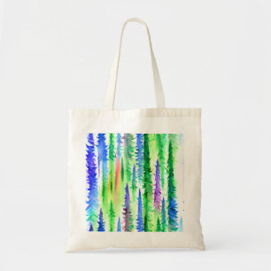 Bright Watercolor Pine Tree Canvas Tote Bag
