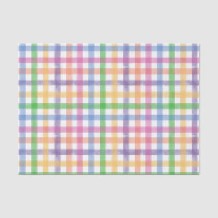 Bright Watercolor Plaid Pattern Tissue Paper