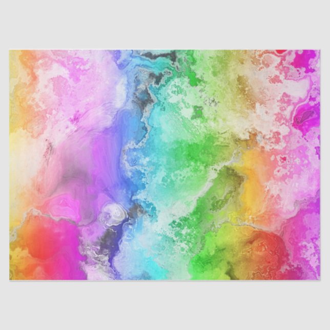 Bright Watercolor Wash Decoupage Background  Tissue Paper (Front)