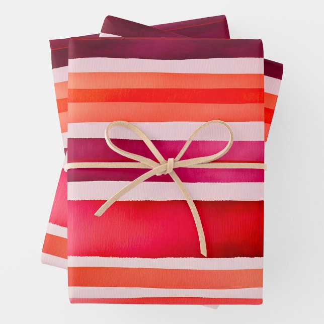Bright Watercolour Stripes Wrapping Paper Sheets (Creator Uploaded)