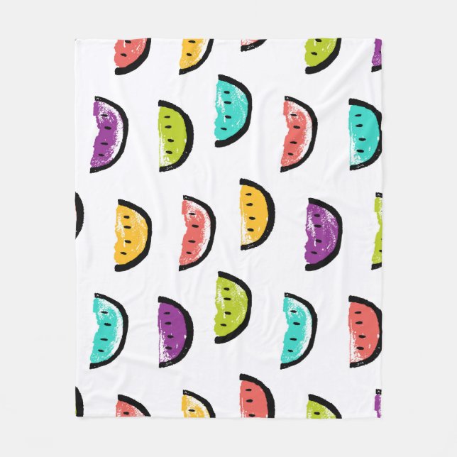 Bright watermelons: colourful seamless pattern. fleece blanket (Front)