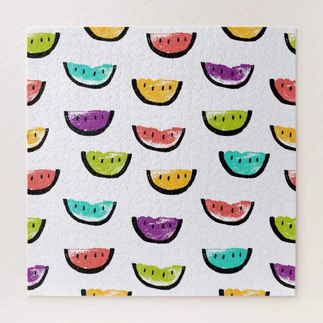 Bright watermelons: colourful seamless pattern. jigsaw puzzle (Vertical)