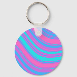 Bright Wavy Retro Patter Keychain