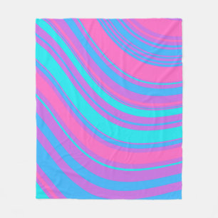 Bright Wavy Retro Pattern   Fleece Blanket