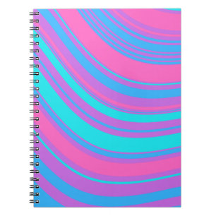 Bright Wavy Retro Pattern Notebook