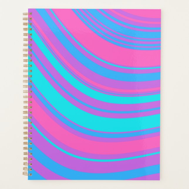 Bright Wavy Retro Pattern     Planner (Front)