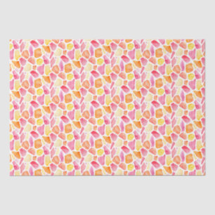 Bright Whimsical Giraffe Print Pink Orange Yellow Tissue Paper