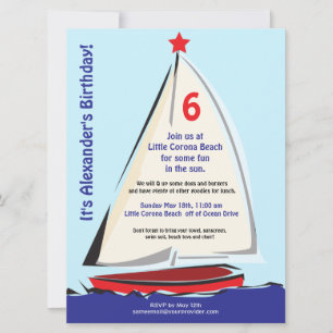 Bright Whimsical Sailboat Invitation