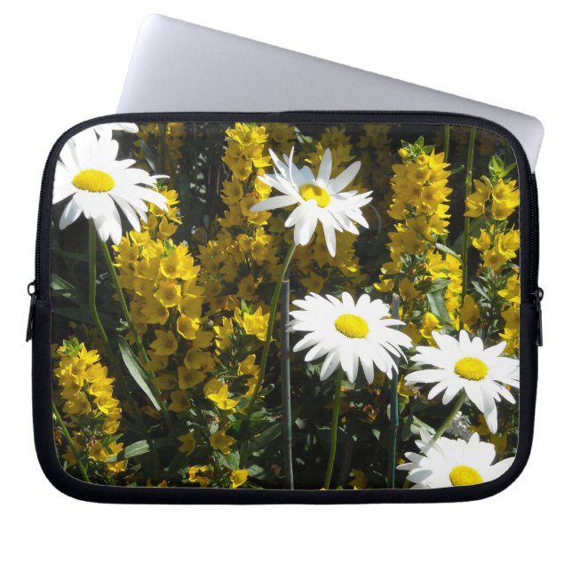 Bright White Daisies Laptop Sleeve (Front)
