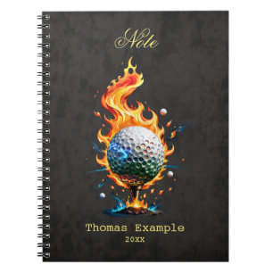 Bright white golf ball  notebook