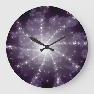 Bright White Light Swirls No Numbers Large Clock